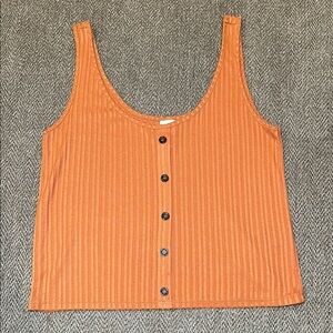 H&M Orange Ribbed Tank Top with Buttons